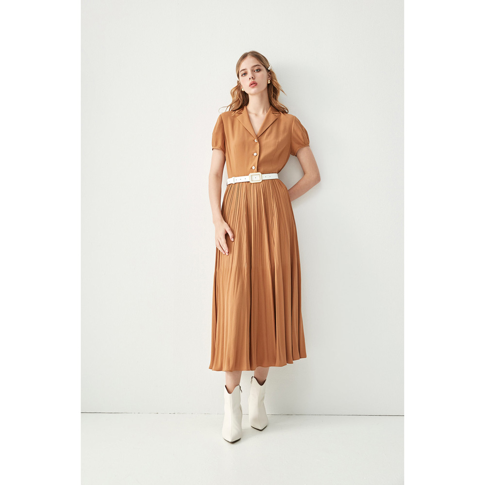 iROO Women Fashion Short Sleeve Maxi Shirt Dress · v6