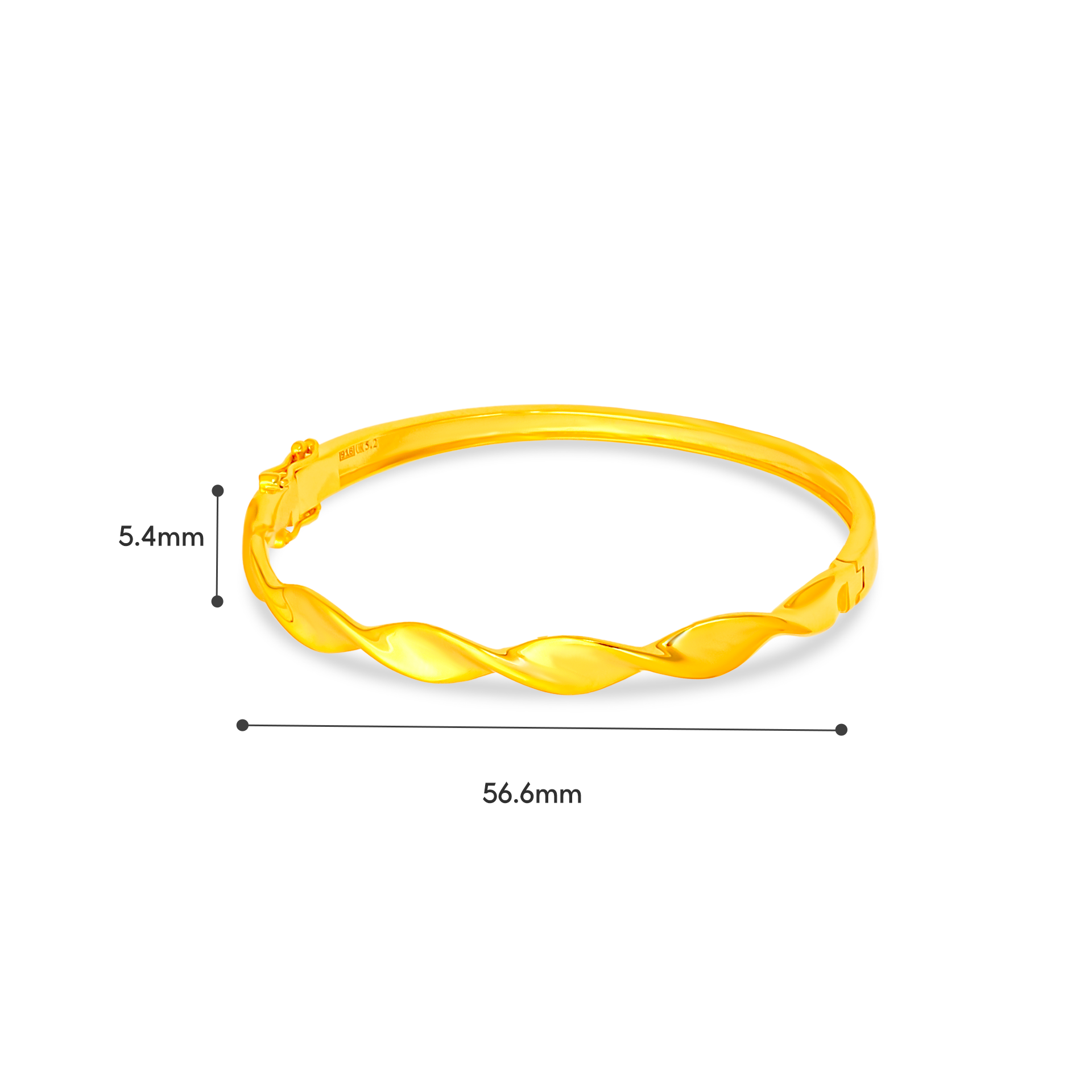 TAKA Jewellery 916 Gold Twisted Bangle