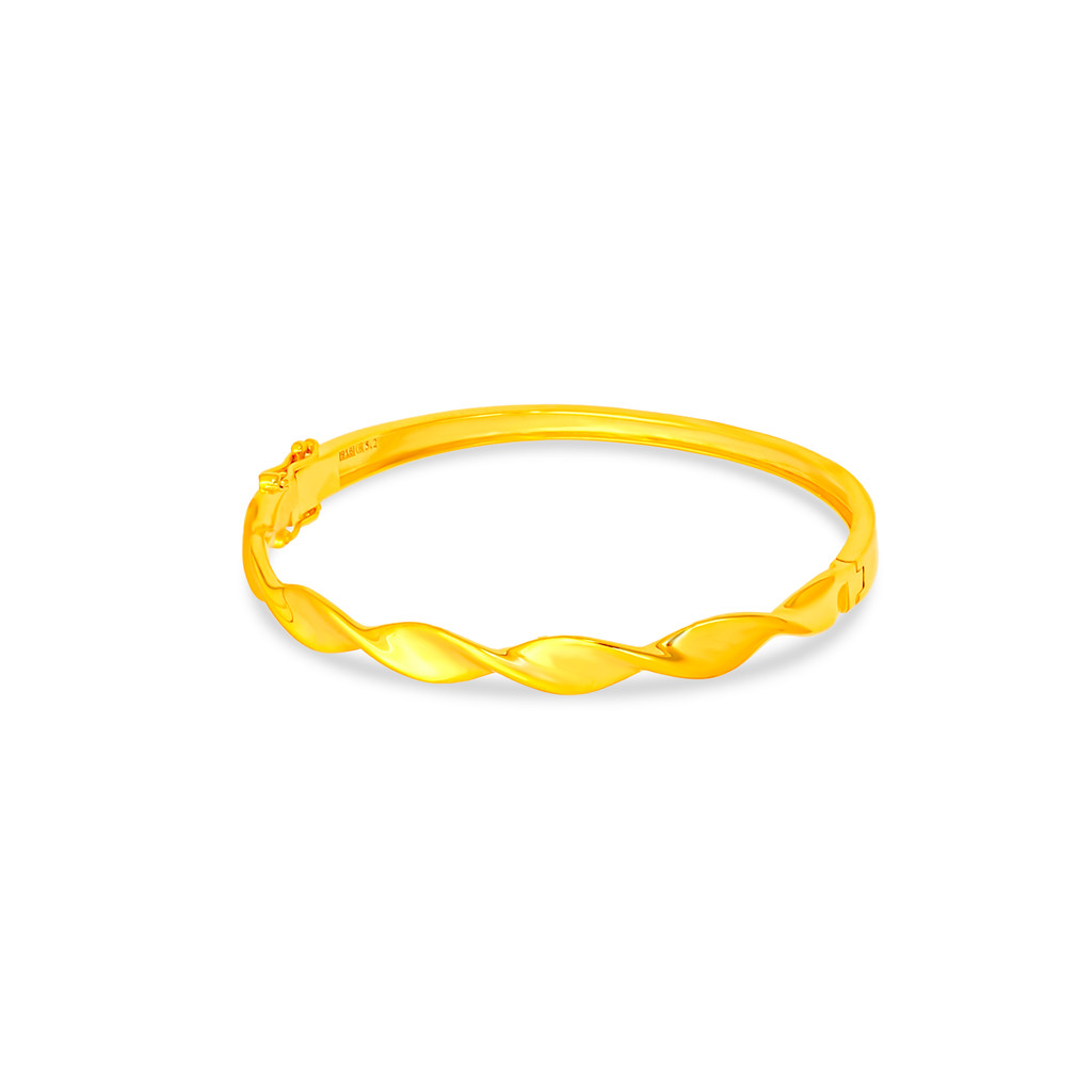 TAKA Jewellery 916 Gold Twisted Bangle
