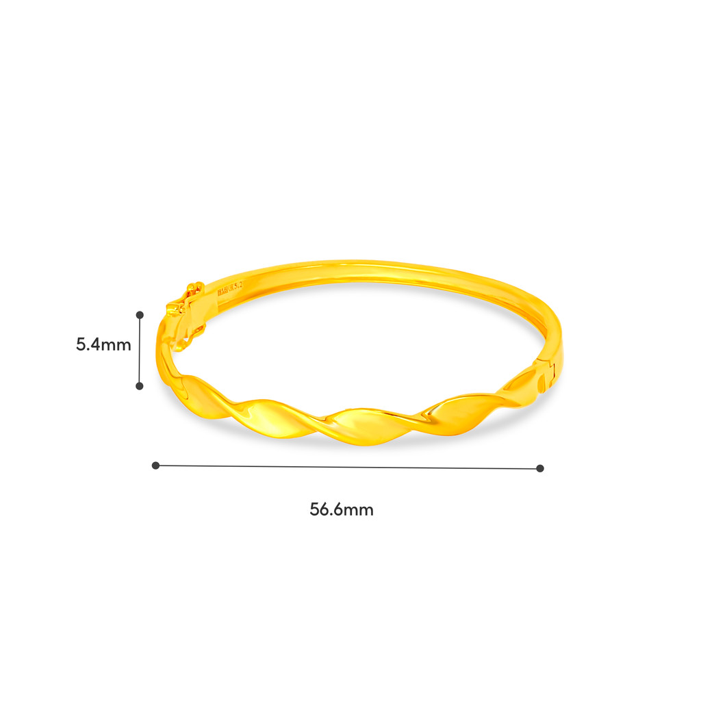 TAKA Jewellery 916 Gold Twisted Bangle