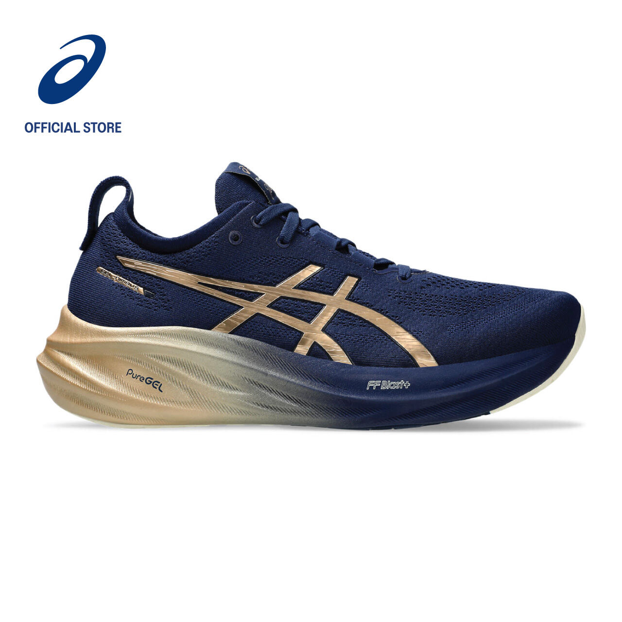 ASICS Men GEL-NIMBUS 26 PLATINUM Running Shoes in Blue Expanse/Champagne · v6