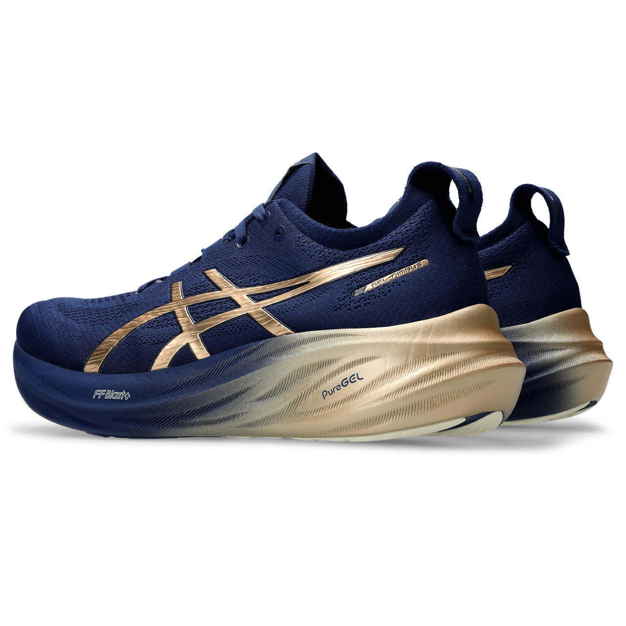 ASICS Men GEL-NIMBUS 26 PLATINUM Running Shoes in Blue Expanse/Champagne · v6