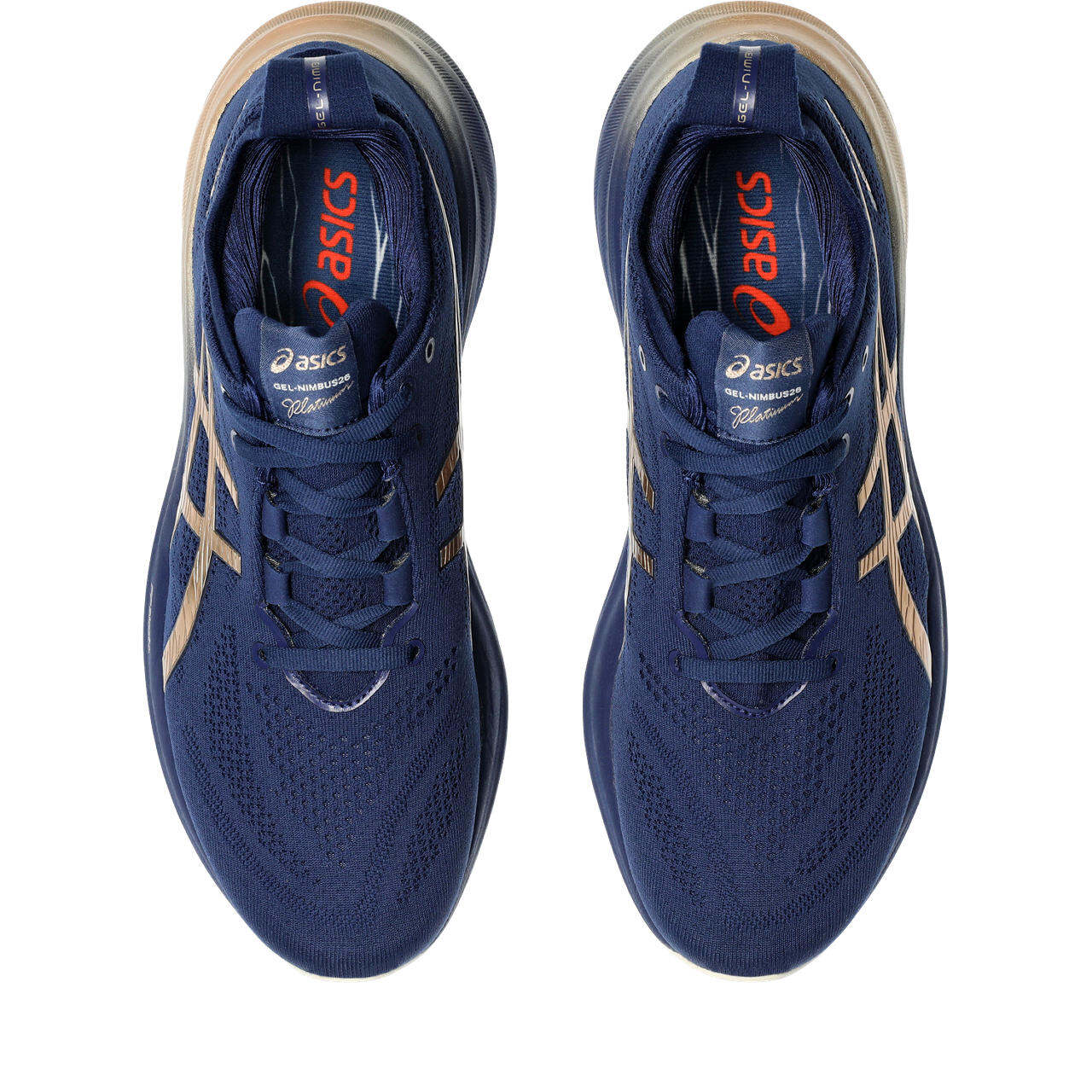ASICS Men GEL-NIMBUS 26 PLATINUM Running Shoes in Blue Expanse/Champagne · v6