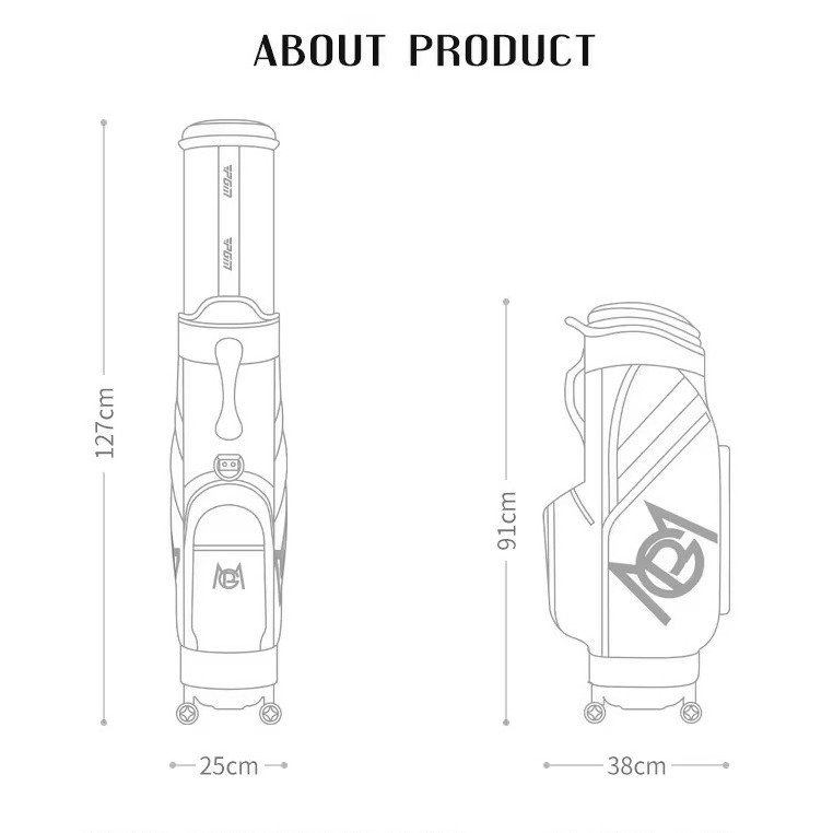 Golf Bag Golf Air Checked Bag Golf Travel Bag PGM Mo Eyes Microfibre Leather Golf Bag with Wheels 8 Divider Telescopic Hard Case Golf Travel Bag with Inverted Golf Clubs Design QB153