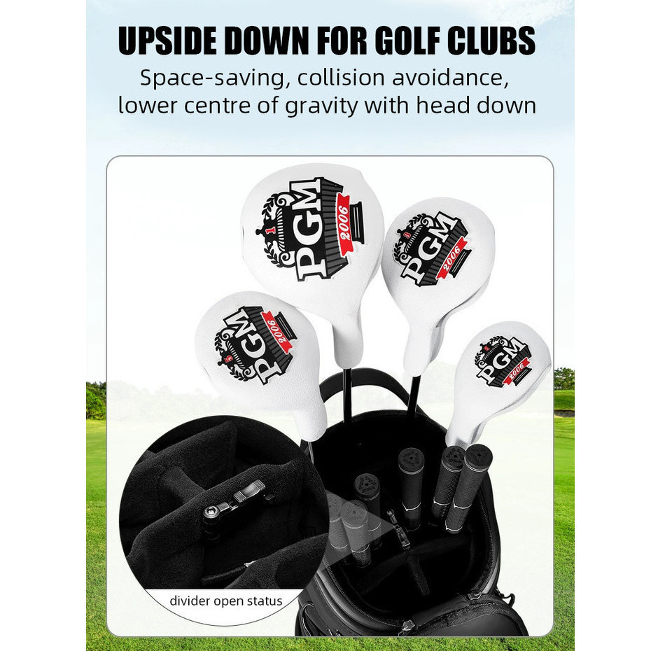 Golf Bag Golf Air Checked Bag Golf Travel Bag PGM Mo Eyes Microfibre Leather Golf Bag with Wheels 8 Divider Telescopic Hard Case Golf Travel Bag with Inverted Golf Clubs Design QB153