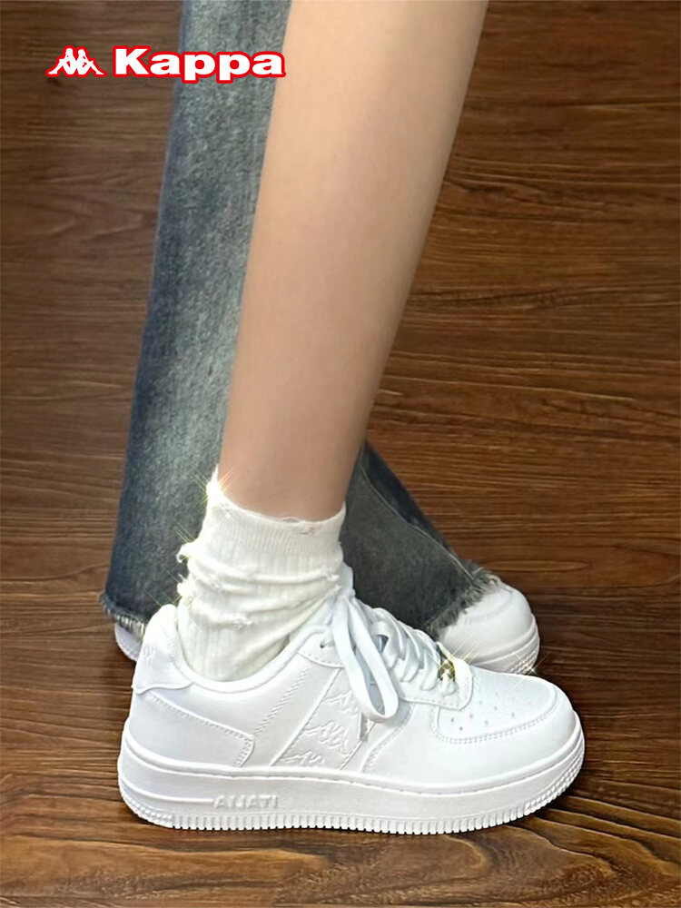 Kappa Women's Casual Shoes 2025 Summer New Style Retro Thick Bottom Heightening Sports Sneakers Versatile Flat Laced round Toe · v7