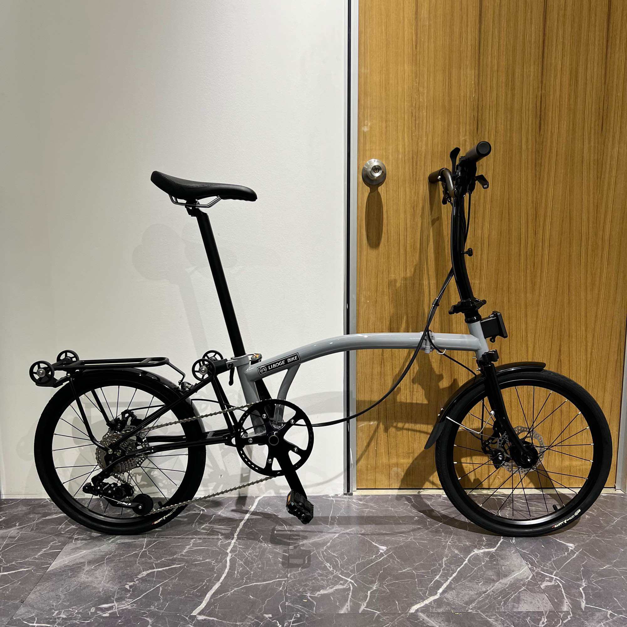 Liaoge D9 trifold bike disc brake 16” 20” external 9 speed Chromoly Steel frame compact folding · v5