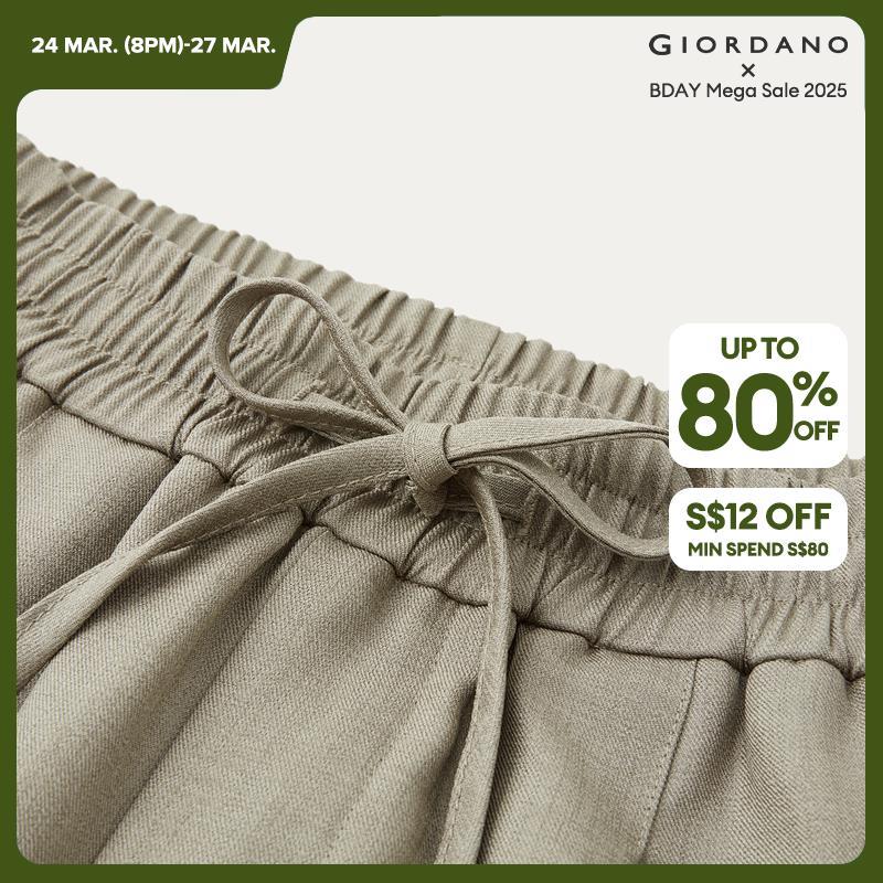 Giordano Women Pantaloni cargo con tasche elastiche in vita Spedizione gratuita 18414802