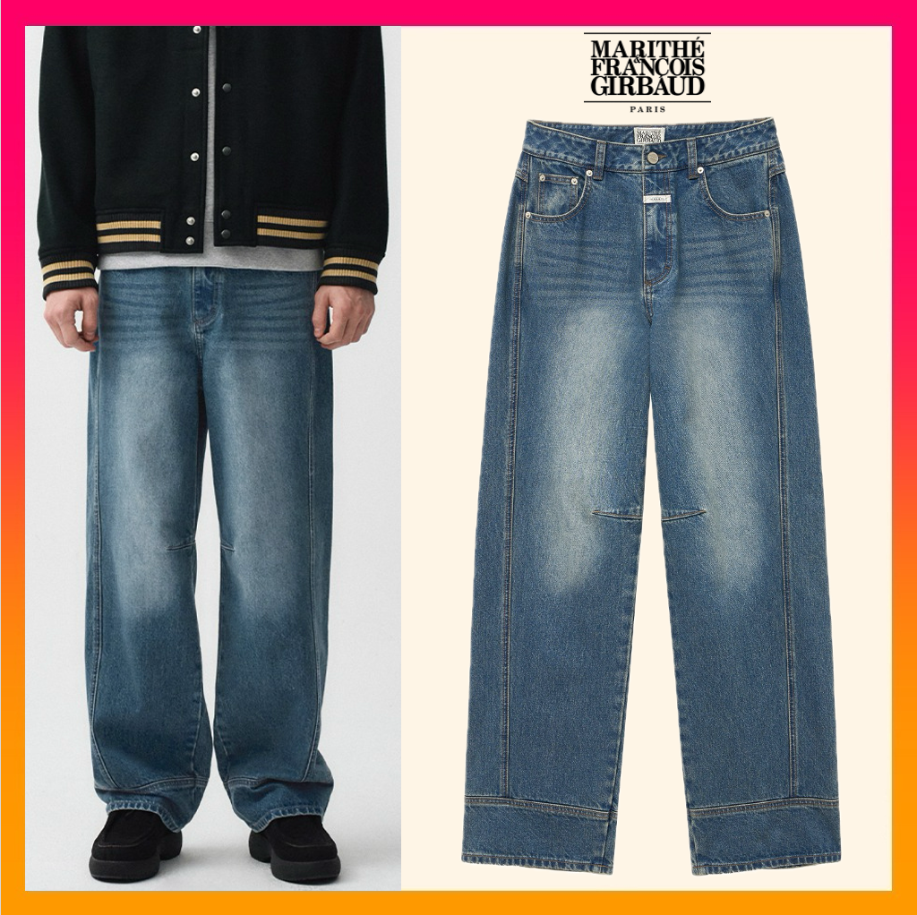 [Celebrity's PICK] MARITHE FRANCOIS GIRBAUD M Cuffs Round Denim Pants - Blue (2024 NEW) · v2