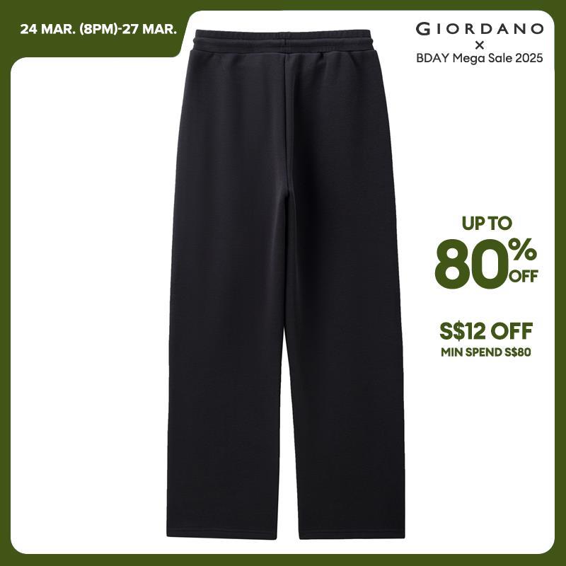 Giordano Women Fleece-Lined Elastic Waist with Drawstring Knitted Pants Free Shipping 05414857 · v2