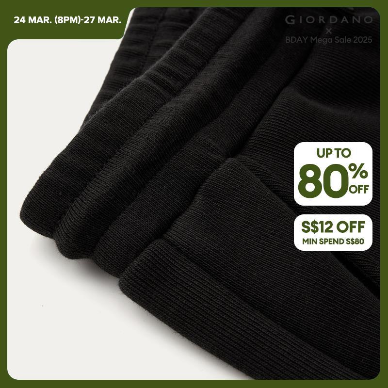 Giordano Women Fleece-Lined Elastic Waist with Drawstring Knitted Pants Free Shipping 05414857 · v2