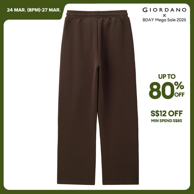 Giordano Women Fleece-Lined Elastic Waist with Drawstring Knitted Pants Free Shipping 05414857 · v2