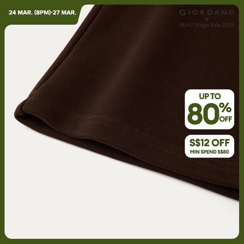 Giordano Women Fleece-Lined Elastic Waist with Drawstring Knitted Pants Free Shipping 05414857 · v2