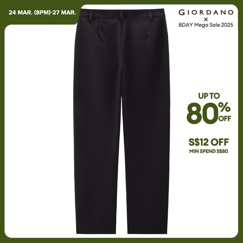 Giordano Beau Monde Women Pocket Design Mid Rise Pants Free Shipping 13414174