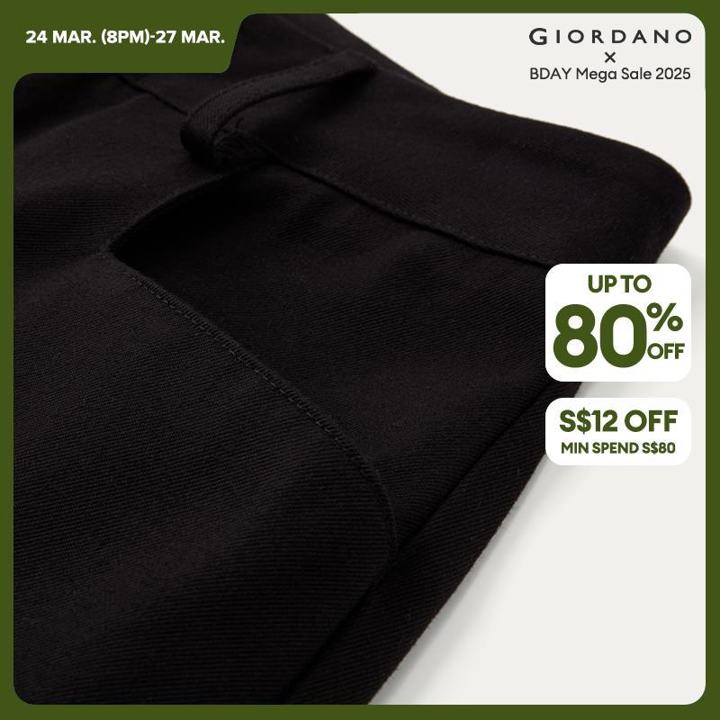 Giordano Beau Monde Women Pocket Design Mid Rise Pants Free Shipping 13414174