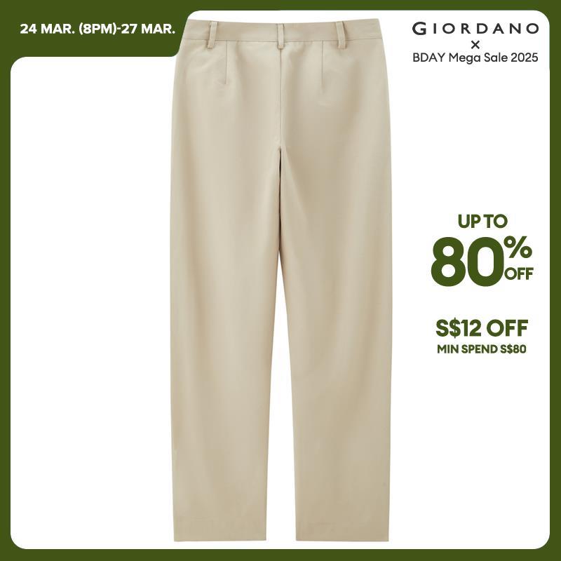 Giordano Beau Monde Women Pocket Design Mid Rise Pants Free Shipping 13414174