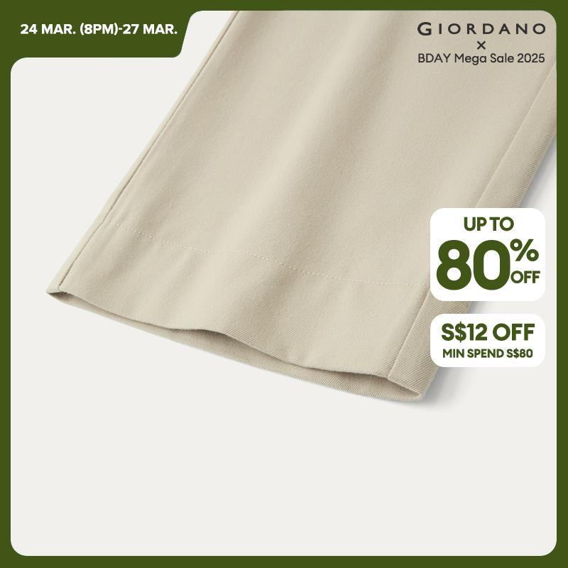 Giordano Beau Monde Women Pocket Design Mid Rise Pants Free Shipping 13414174