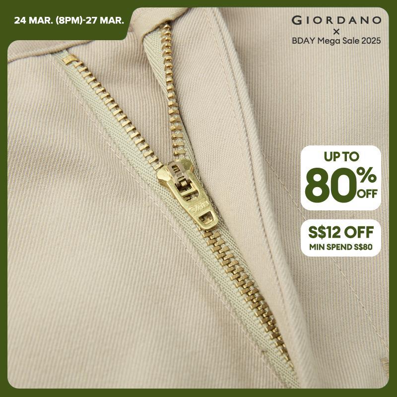 Giordano Beau Monde Women Pocket Design Mid Rise Pants Free Shipping 13414174