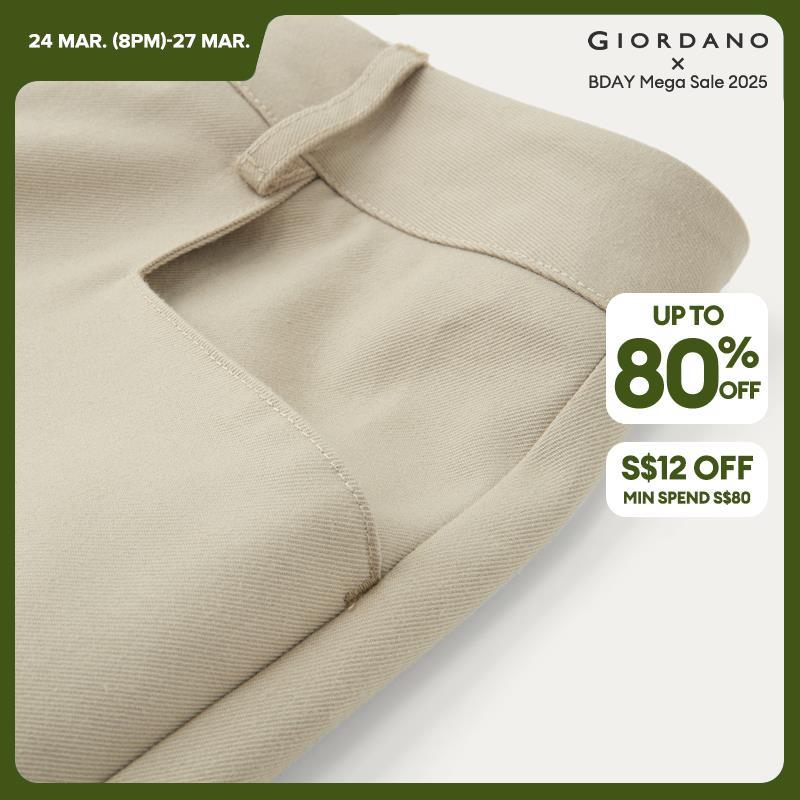 Giordano Beau Monde Women Pocket Design Mid Rise Pants Free Shipping 13414174