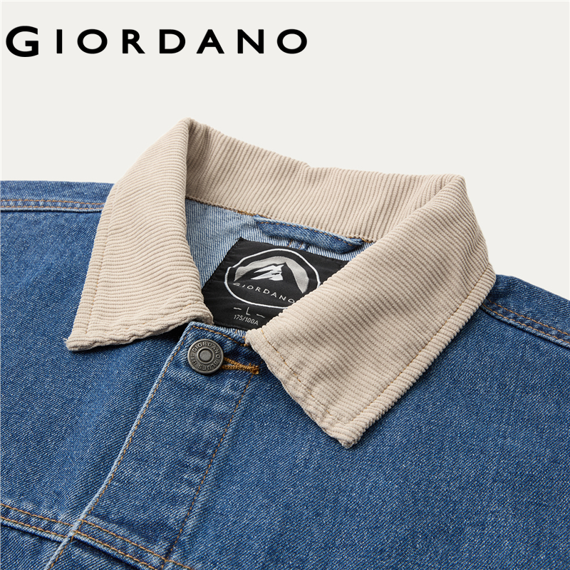 Giordano Men Turndown collar multi-pocket denim jacket Free Shipping 01074070 · v3