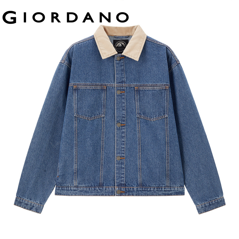 Giordano Men Turndown collar multi-pocket denim jacket Free Shipping 01074070 · v3