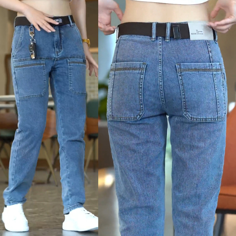 [lsdj] 2023 New Men's Slim Jeans Stretch Skinny Multi Pocket Fashion Designer Denim Trousers Male Brand Clothes Pants Streetwear · v2