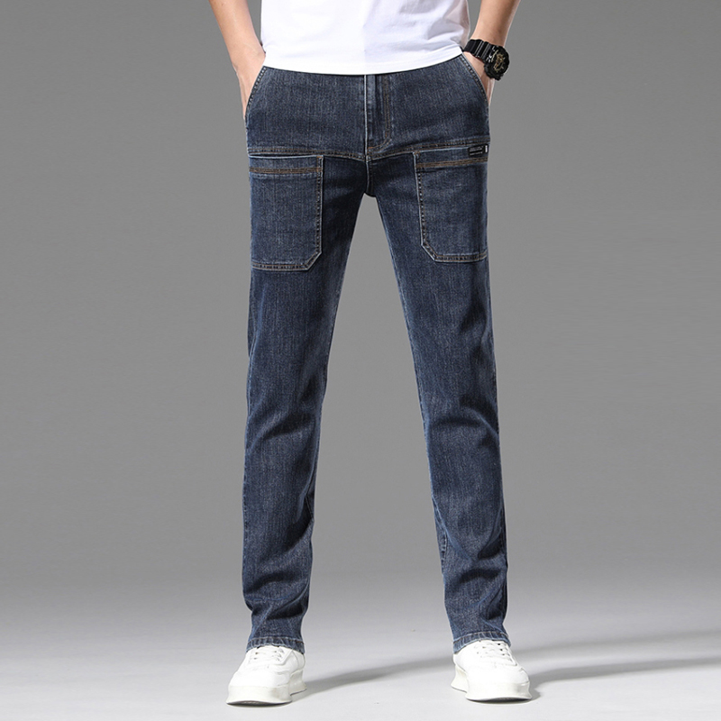 [lsdj] 2023 New Men's Slim Jeans Stretch Skinny Multi Pocket Fashion Designer Denim Trousers Male Brand Clothes Pants Streetwear · v2