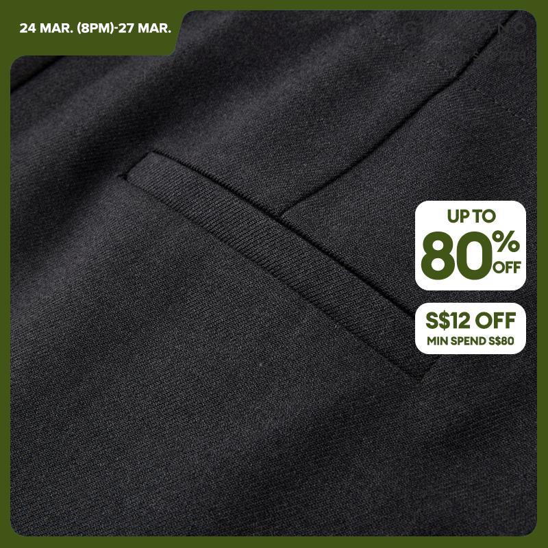 Giordano Women High waist wide leg pleated suit pants Free Shipping 18414922 · v2