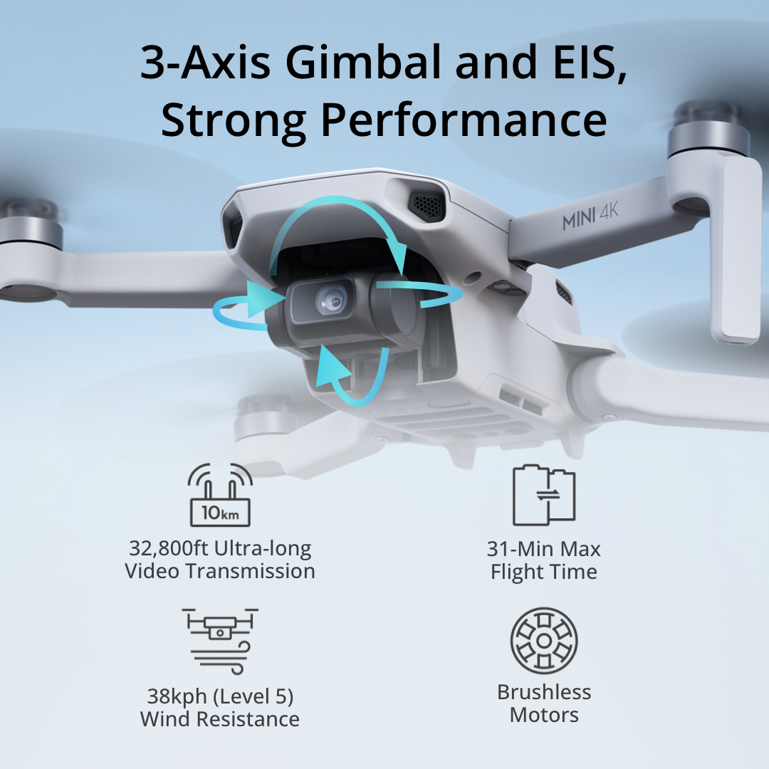 DJI Mini 4K - Camera Drone | Light & Portable | Under 249g | 4K/30fps High Quality Footage | 1/2.3" CMOS · v16