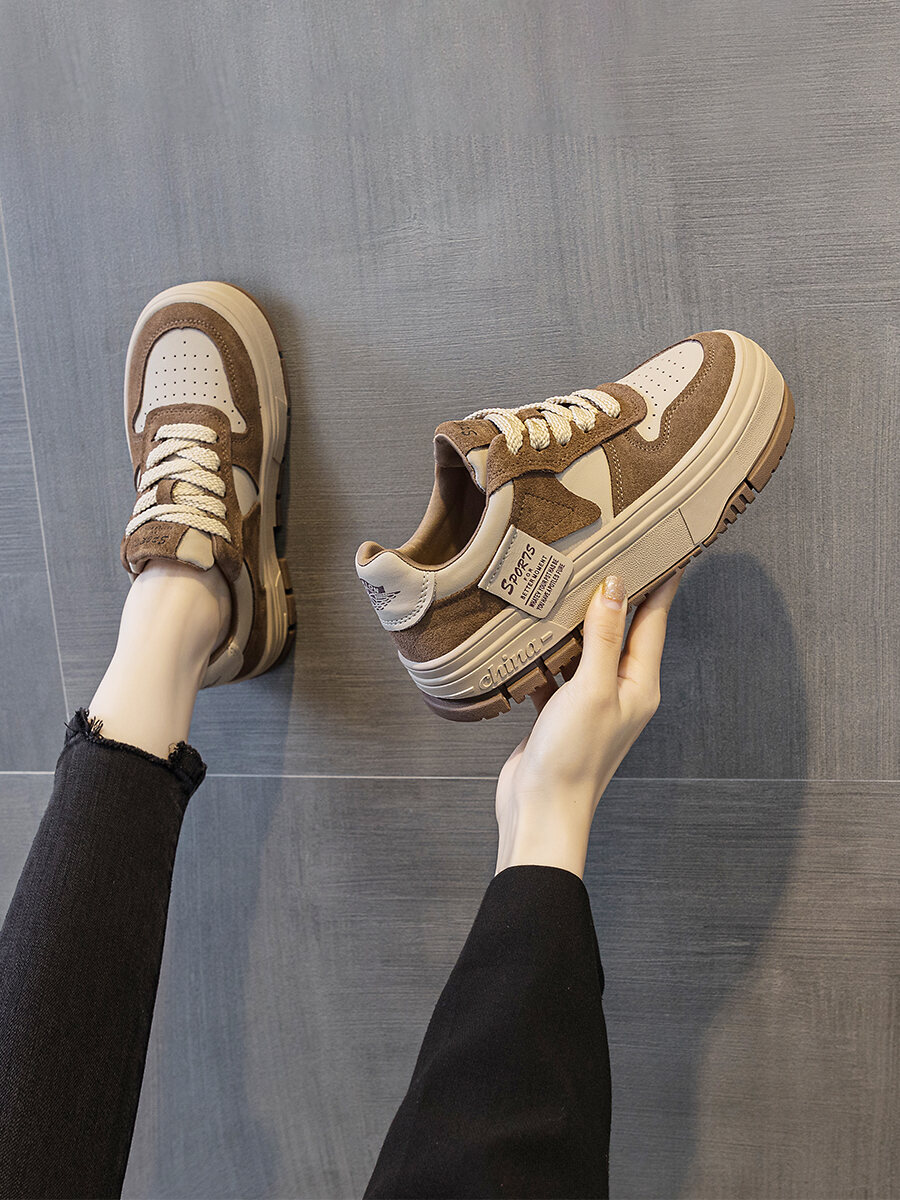Low-Top Comfortable Fashionable Casual Shoes for Women Thick Bottom Soft Bottom Anti-Slip Dad Shoes Trendy Cross-Buckled Korean Style · v7