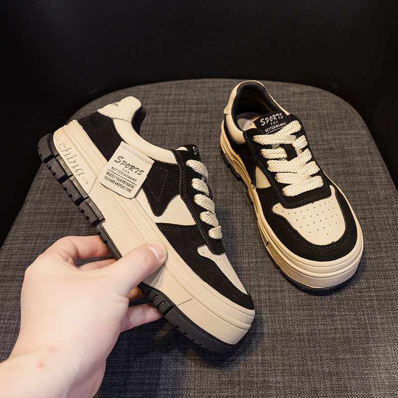 Low-Top Comfortable Fashionable Casual Shoes for Women Thick Bottom Soft Bottom Anti-Slip Dad Shoes Trendy Cross-Buckled Korean Style · v7