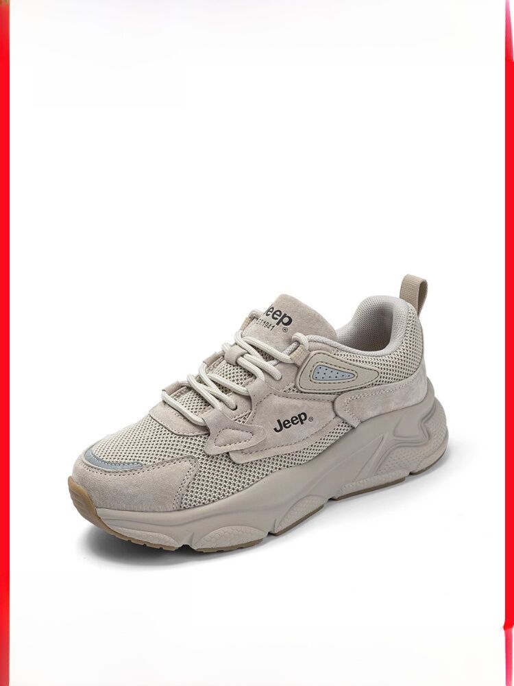 Jeep Breathable Mesh Soft Bottom Thick Bottom Dad Shoes Women's 2025 New Summer Lightweight Casual Sports Shoes · v8
