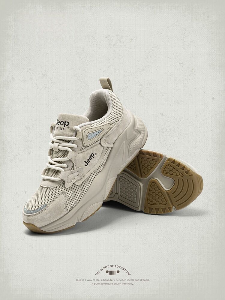 Jeep Breathable Mesh Soft Bottom Thick Bottom Dad Shoes Women's 2025 New Summer Lightweight Casual Sports Shoes · v8