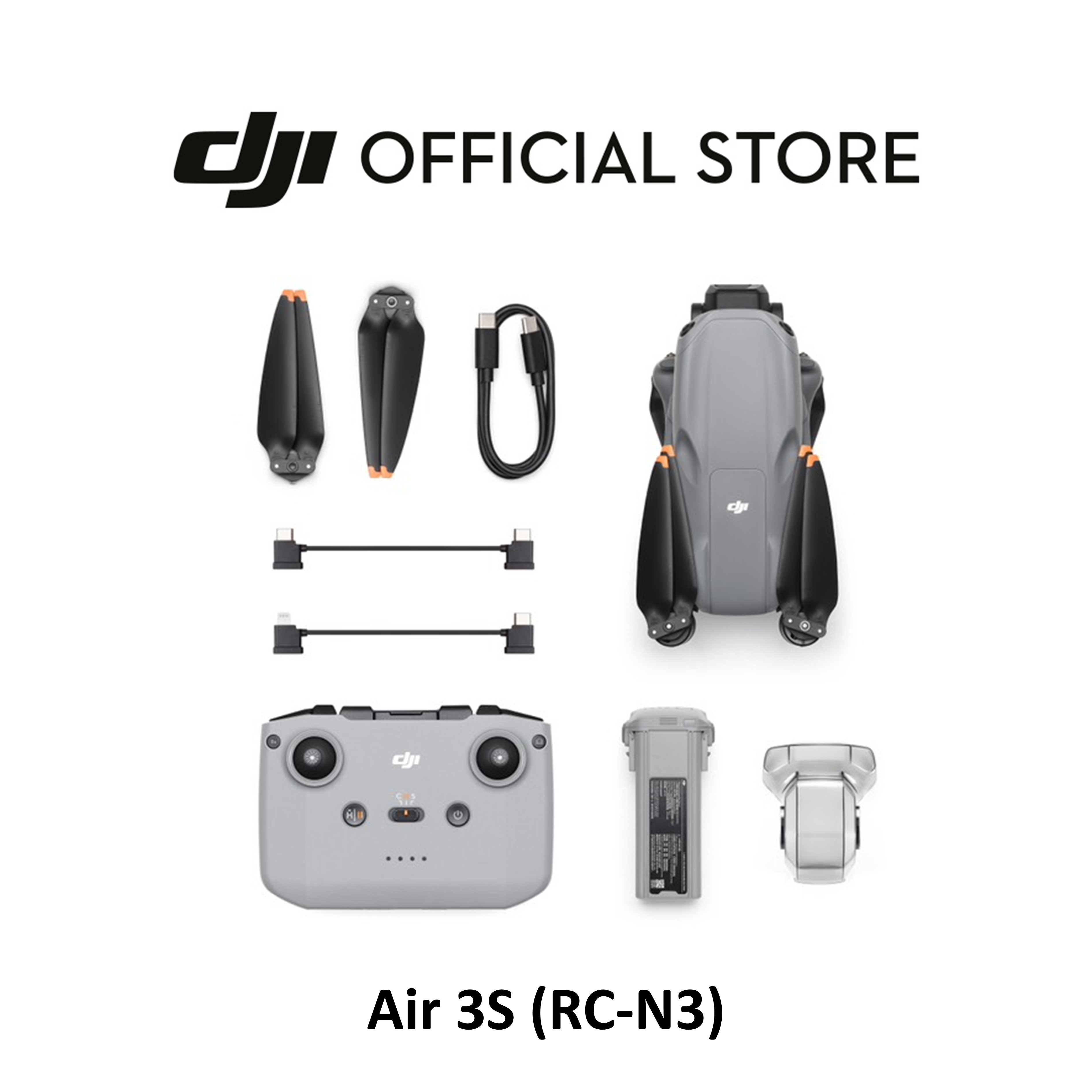 DJI Air 3S - Camera Drone | 1" CMOS Sensor | New Air Aesthetic | Next-Gen Smart RTH | Medium Tele & Wide-Angle Dual Primary Cameras | Omnidirectional Obstacle Sensing* · v3