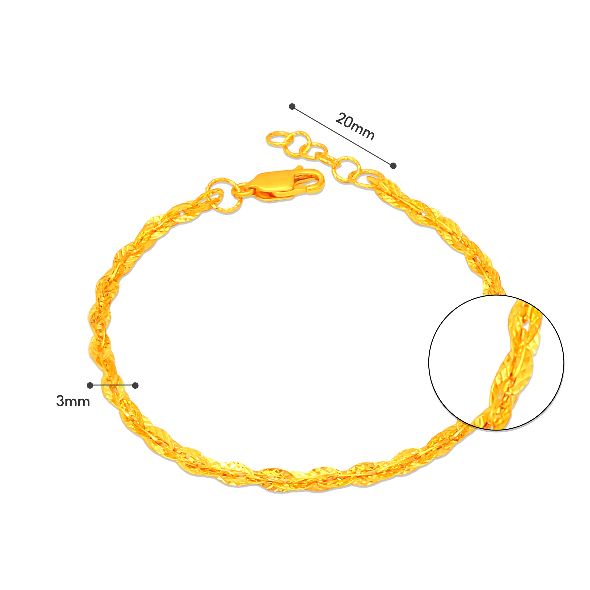 TAKA Jewellery 916 Gold Bracelet · v29