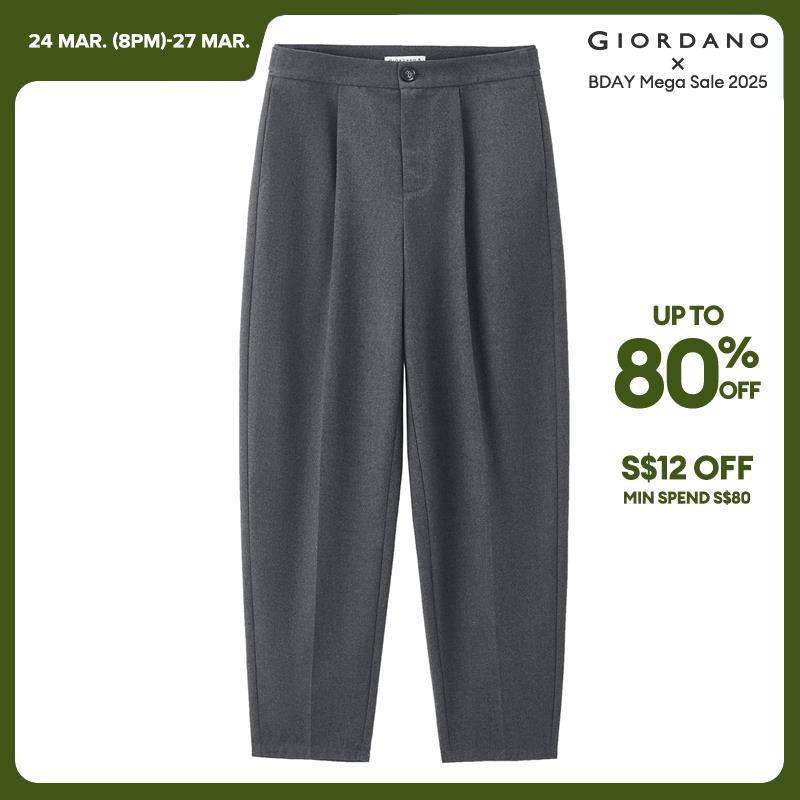 Giordano Women Adjustable waist banana suit pants Free Shipping 18414923 · v2