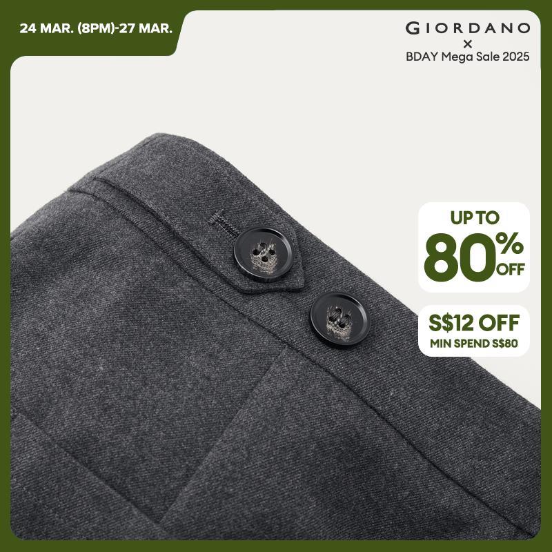 Giordano Women Adjustable waist banana suit pants Free Shipping 18414923 · v2
