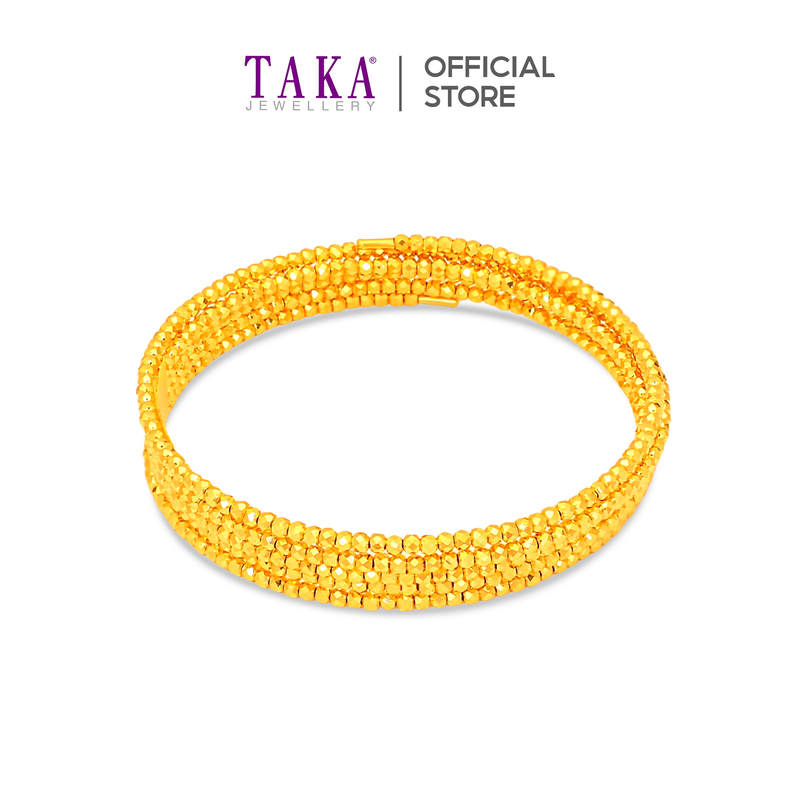 TAKA Jewellery 916 Złota sprężyna 5-rzędowa bransoletka z koralikami
