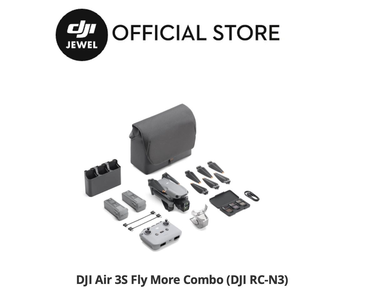 DJI Air 3S - Droni con fotocamera | Sensore CMOS da 1" | New Air Aesthetic | Smart RTH di nuova generazione | Doppia fotocamera primaria tele e grandangolare media | Rilevamento omnidirezionale degli ostacoli