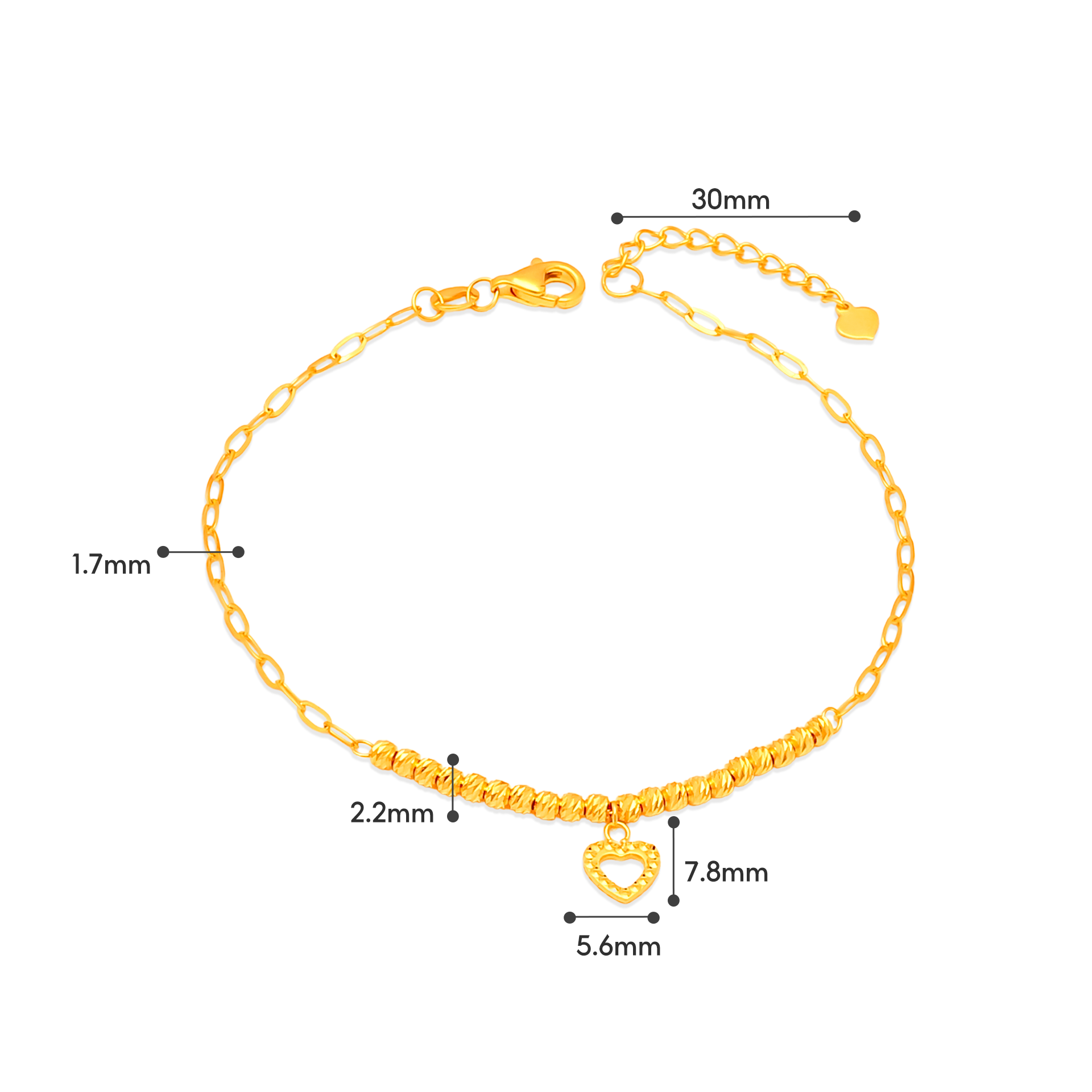 TAKA Jewellery สร้อยข้อมือทองคำ 916