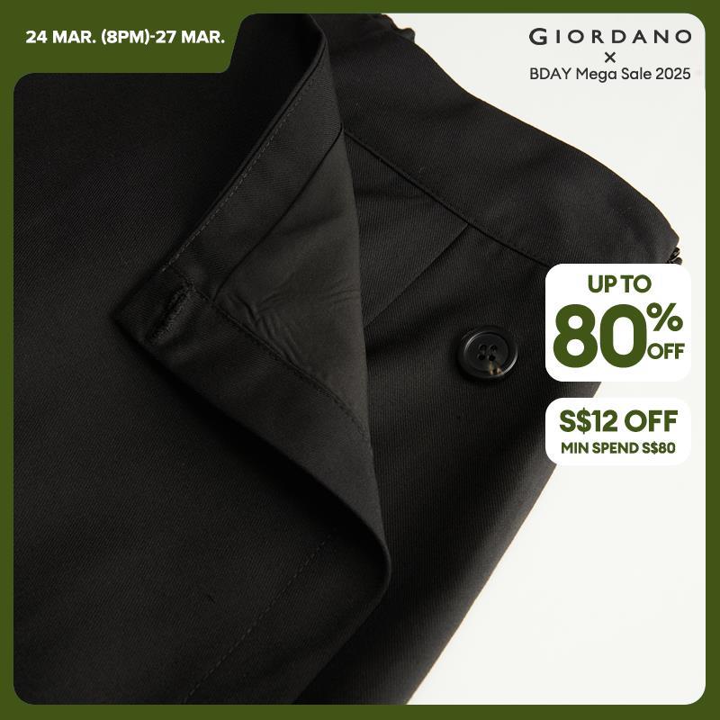 Giordano Women Detachable placket half elastic waist suit pants Free Shipping 18414925 · v2
