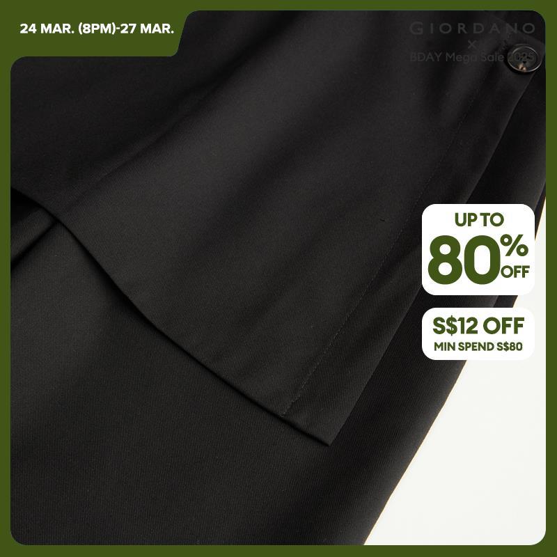 Giordano Women Detachable placket half elastic waist suit pants Free Shipping 18414925 · v2