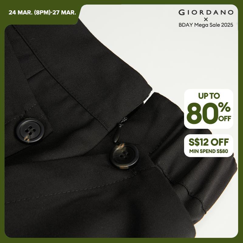Giordano Women Detachable placket half elastic waist suit pants Free Shipping 18414925 · v2