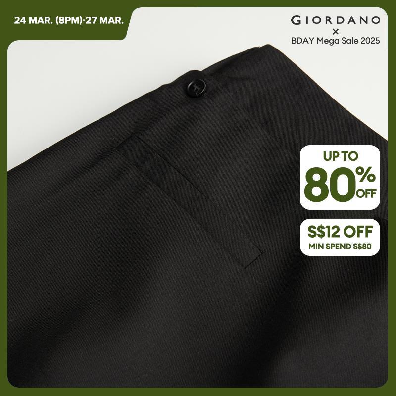 Giordano Women Detachable placket half elastic waist suit pants Free Shipping 18414925 · v2