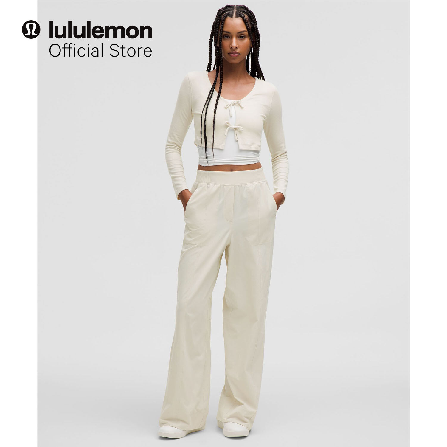 กางเกงขายาวทรงเอวสูงผ้าทอยืดหยุ่นสำหรับผู้หญิงจาก lululemon - ขนาดปกติ