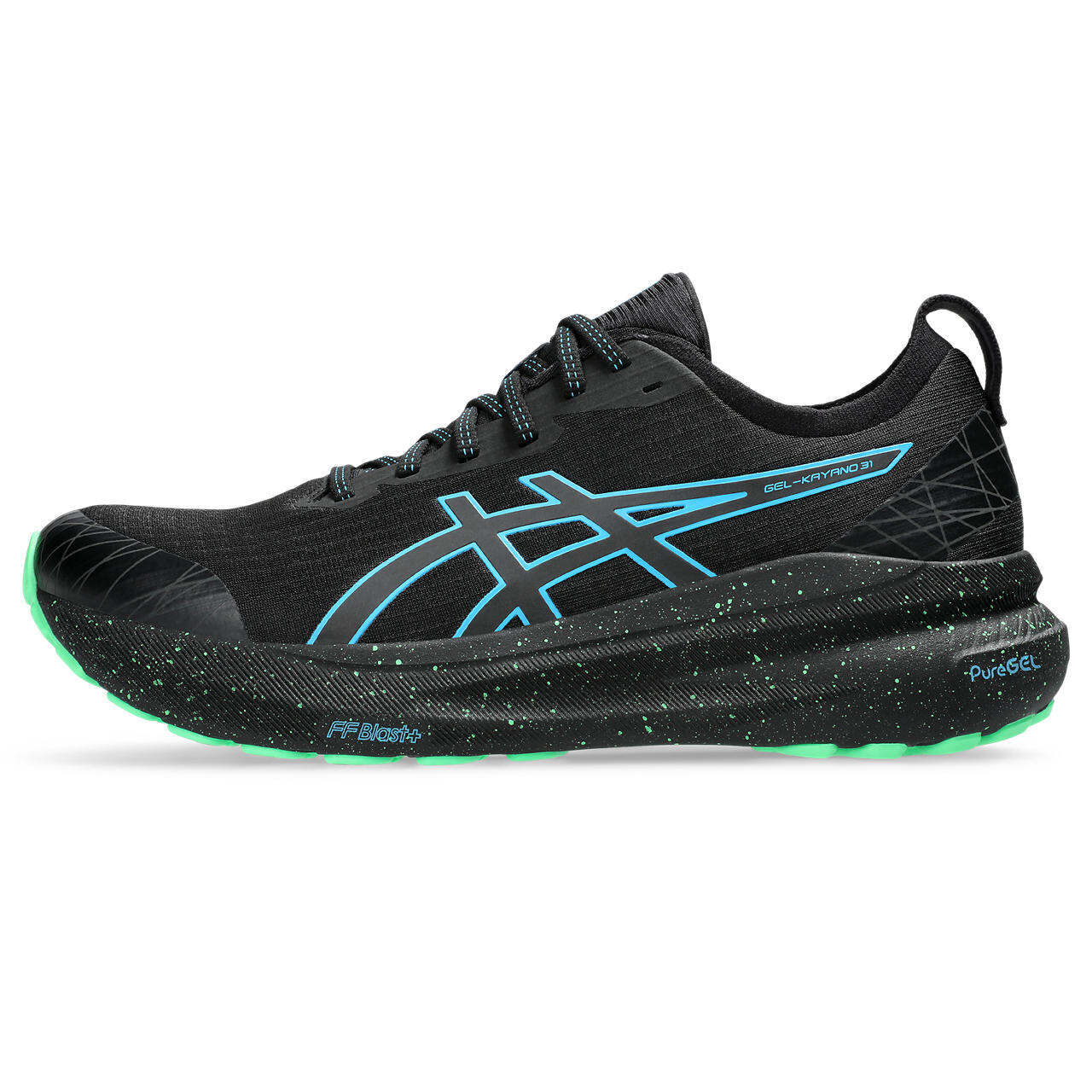 ASICS Men GEL-KAYANO 31 LITE-SHOW Running Shoes in Lite-Show/Digital Aqua · v6