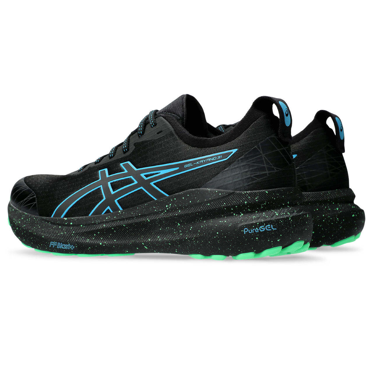 ASICS Men GEL-KAYANO 31 LITE-SHOW Running Shoes in Lite-Show/Digital Aqua · v6