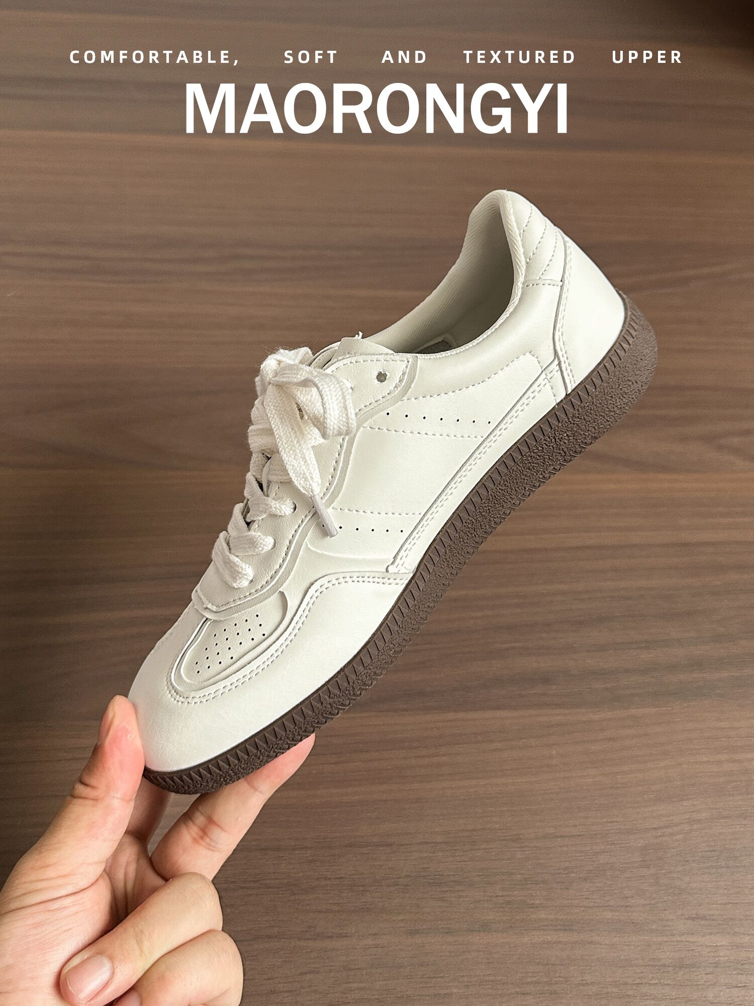 Classic Genuine Leather Flat Bottom Sports Shoes Women's Casual Fashion Sneakers Easy to Wear Cross Buckle round Toe Rubber Sole · v8