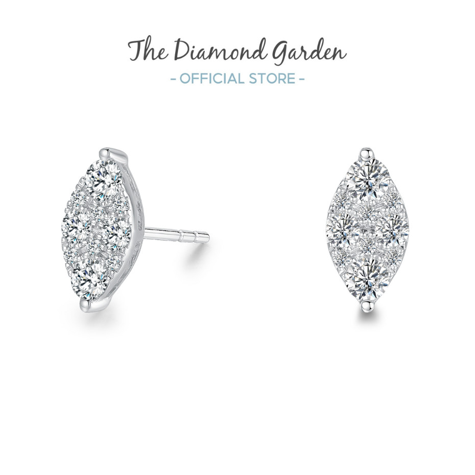 TDG 10K Gold Marquise-Shaped Cascade Lab Grown Diamond Stud Earrings