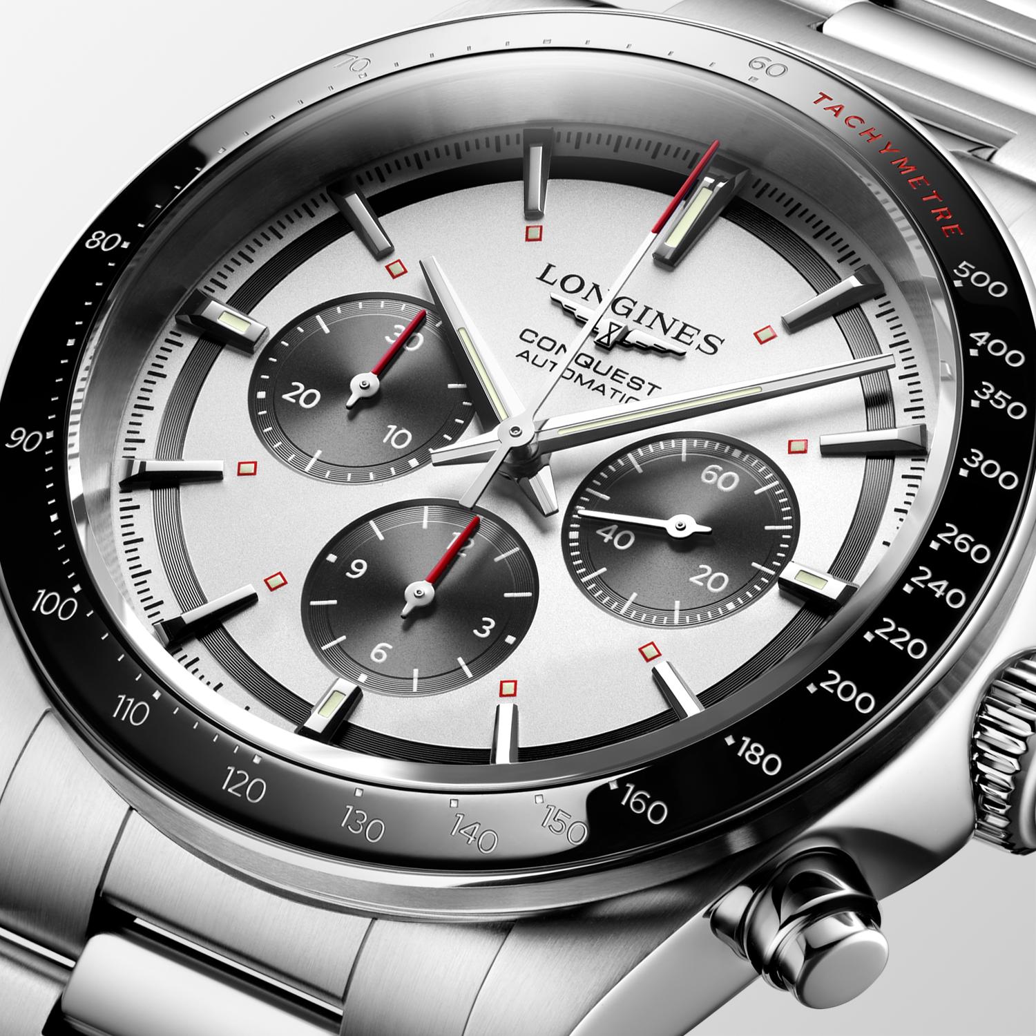 Longines Conquest Chronograph Men's Watch Automatic 42mm White and Black L3.835.4.72.6 · v4